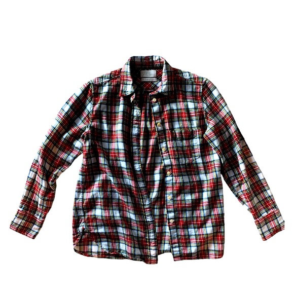 J. Crew Tops - J Crew women’s plaid Snowy Stewart Tartan Flannel Size OO extra small